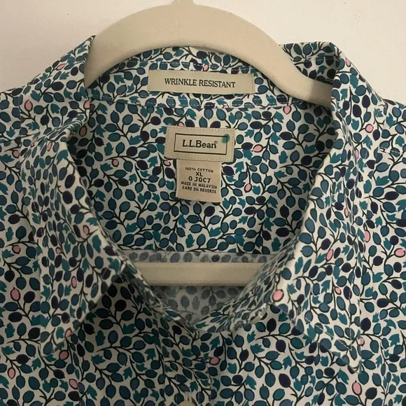 LL Bean floral button up shirt. NWOT. - Picture 2 of 4